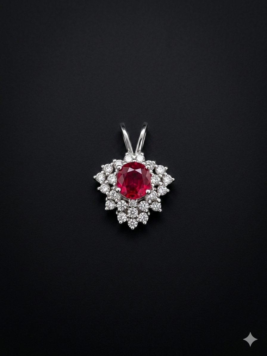 Ruby Bloom 925 Silver Pendant