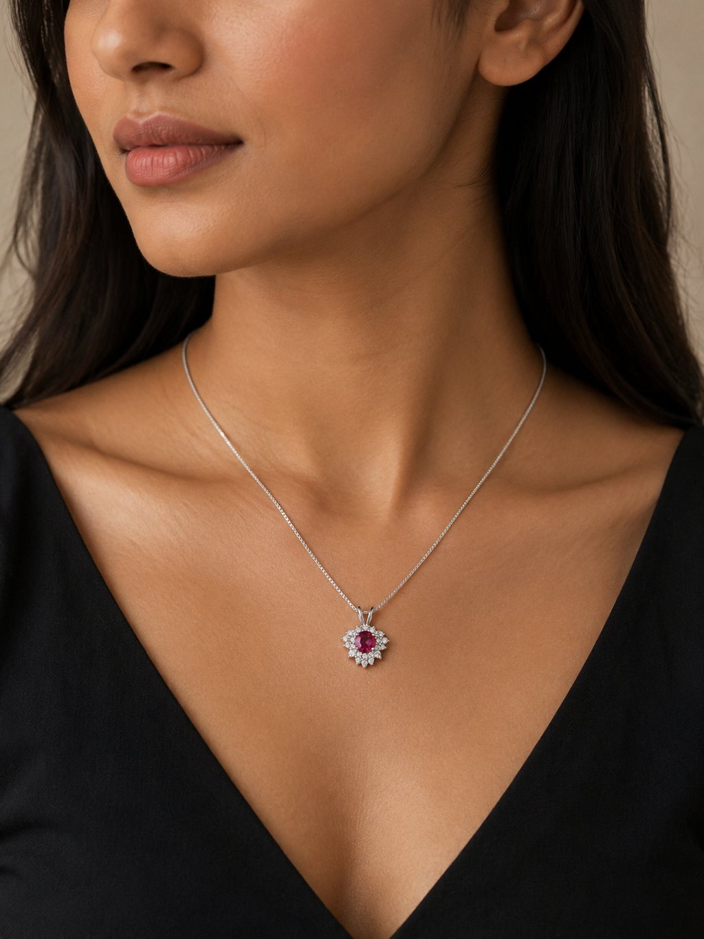 Ruby Bloom 925 Silver Pendant
