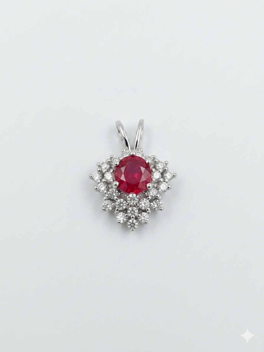 Ruby Bloom 925 Silver Pendant