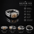 925 Sterling Silver Om Ring – Rhodium Polish Finish
