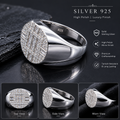 Royal Luxe Diamond-Cut Silver 925 Signet Ring
