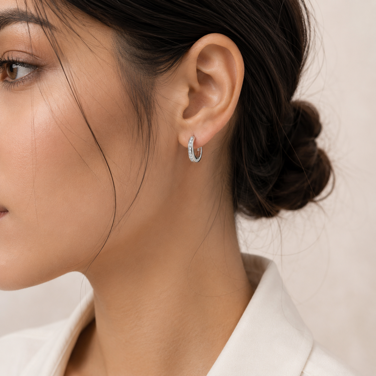 Luna Spark Silver Hoops