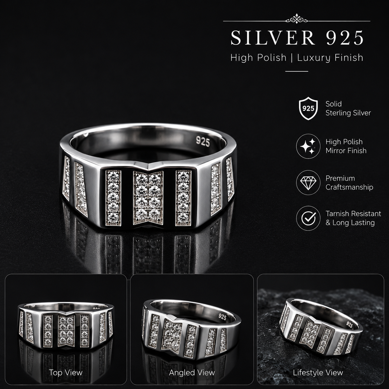 Legacy Crest 925 Sterling Silver Ring