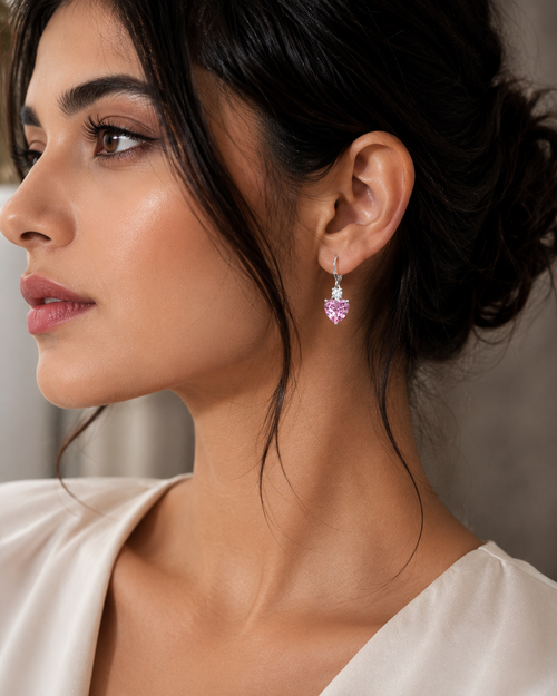 Blush Heart Drop Earrings