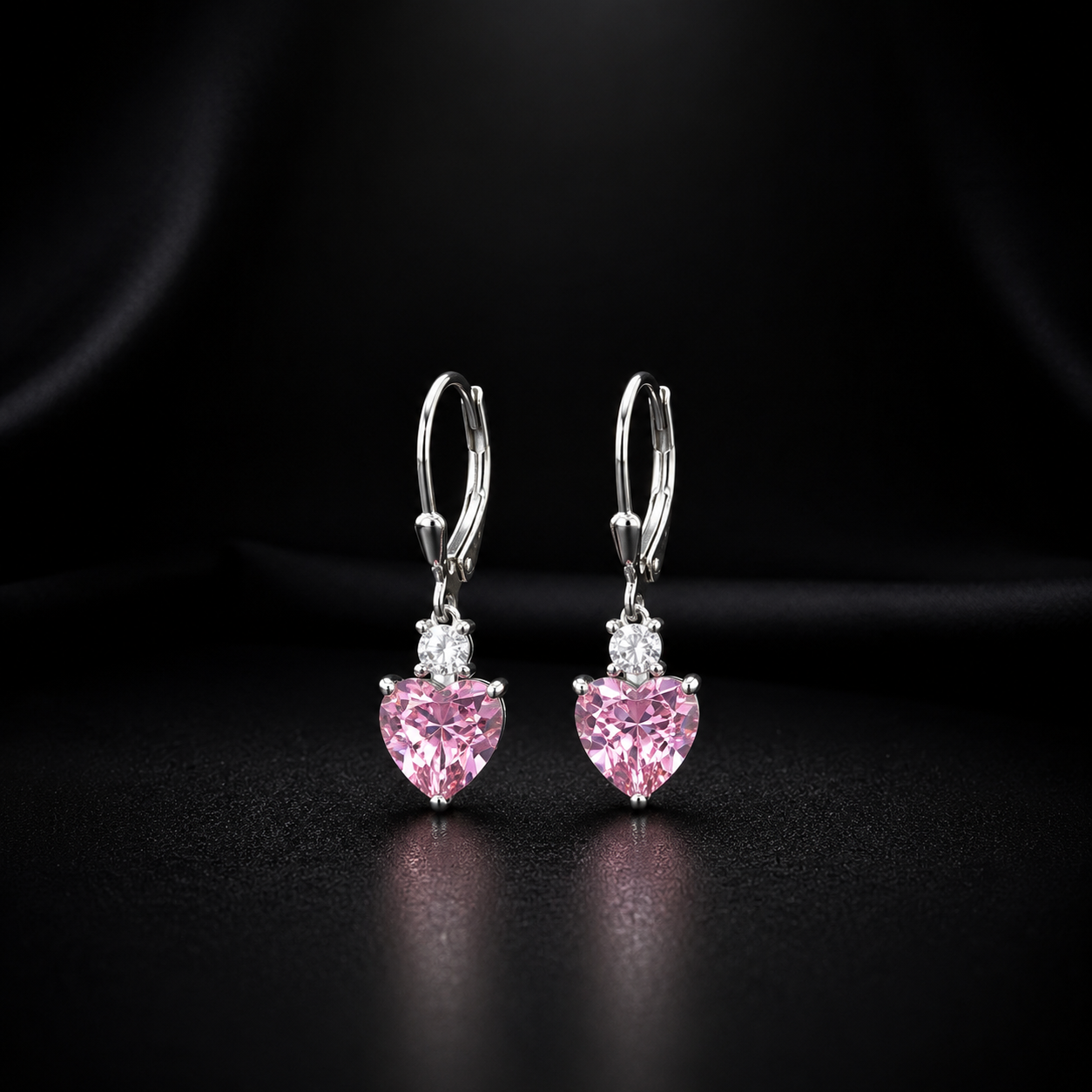 Blush Heart Drop Earrings