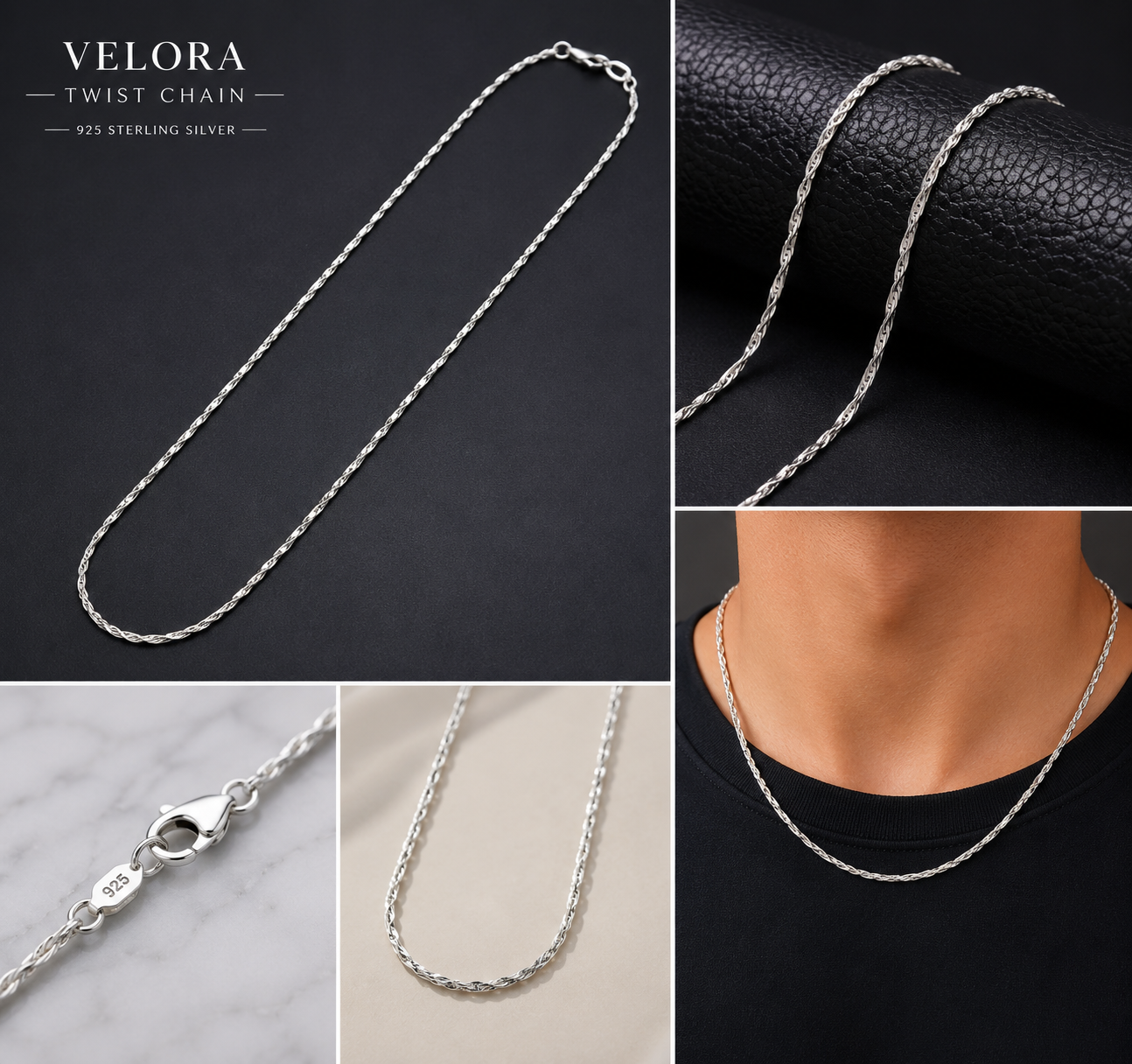 Velora Twist 925 Silver Chain