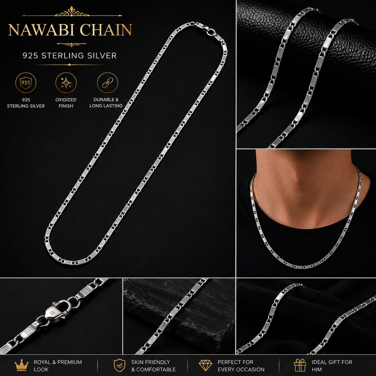 Nawabi 925 Silver Chain
